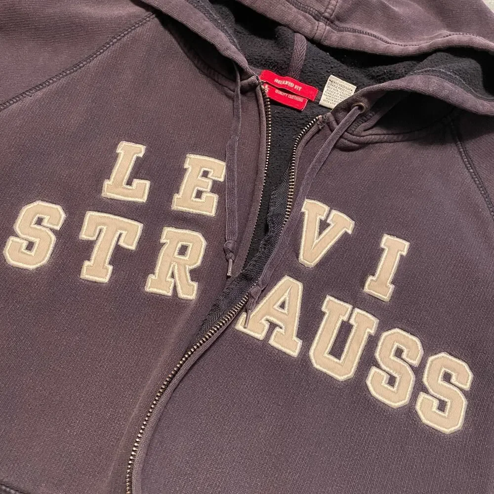 Vintage Levi's Levi Strauss Spellout Embroidered Hoodie Sweatshirt XL 90s Y2K